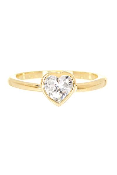 Heart Shaped CZ Band Ring - GF