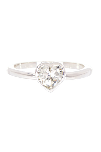 Heart Shaped CZ Band Ring - SF