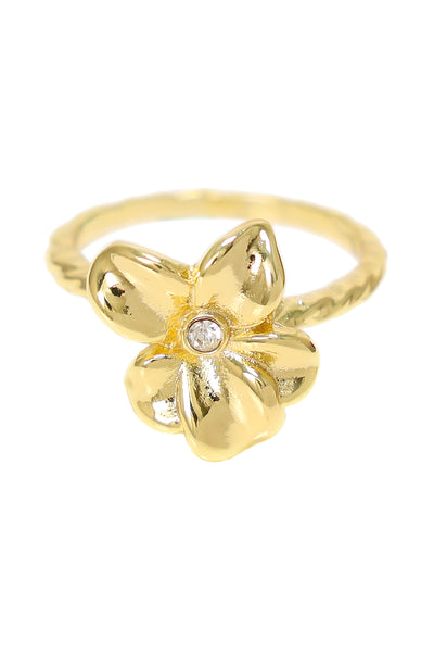 Cubic Zirconia Flower Ring - GF