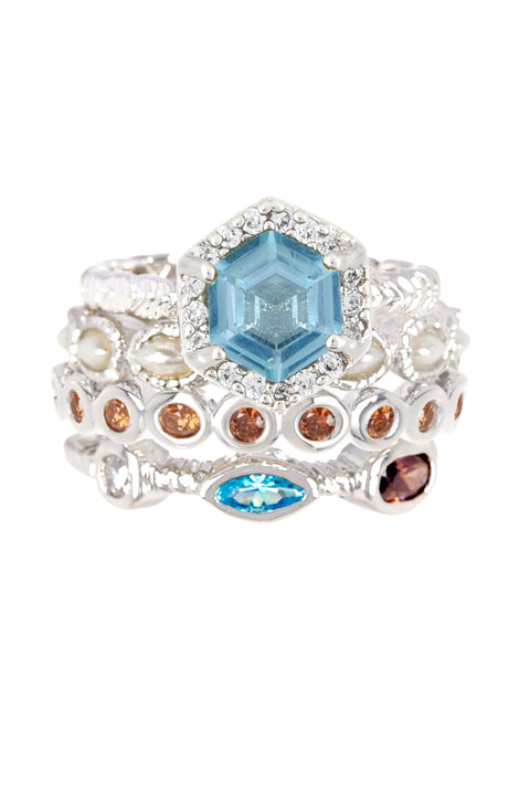 CZ Stratos Stack Ring Set - SF