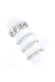 Cubic Zirconia Stack Ring Set - SF