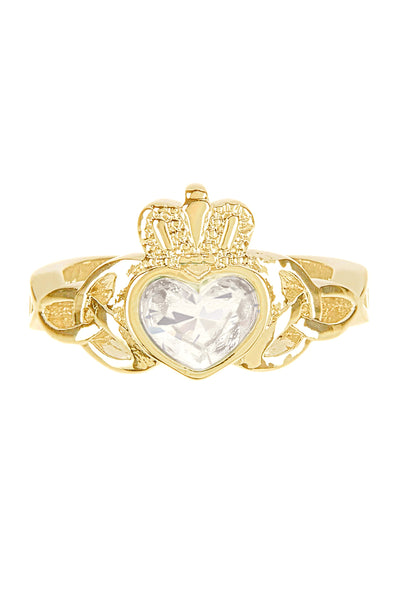 CZ Heart Claddagh Ring - GF