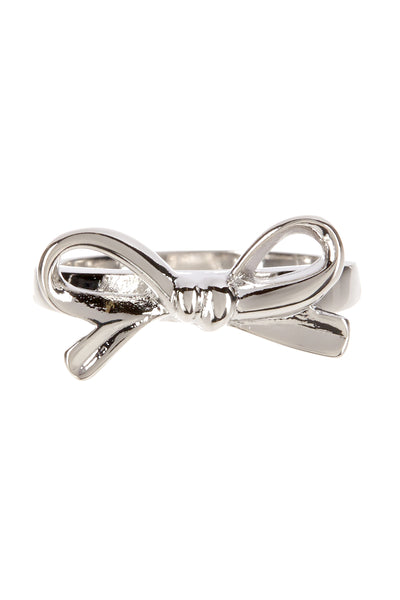 Silver Tone Bow Ring - SF