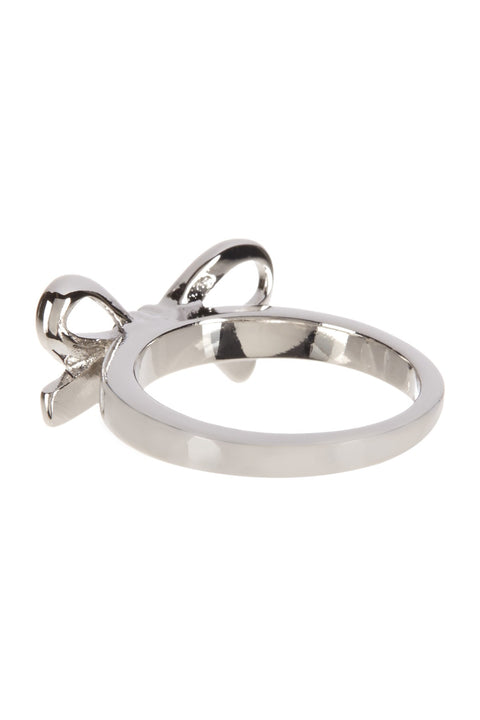 Silver Tone Bow Ring - SF