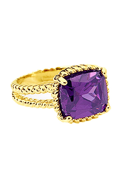 Marquis Statement Ring In Purple CZ - GF