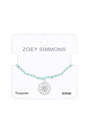 Turquoise & Infinity Charm Anklet - SF