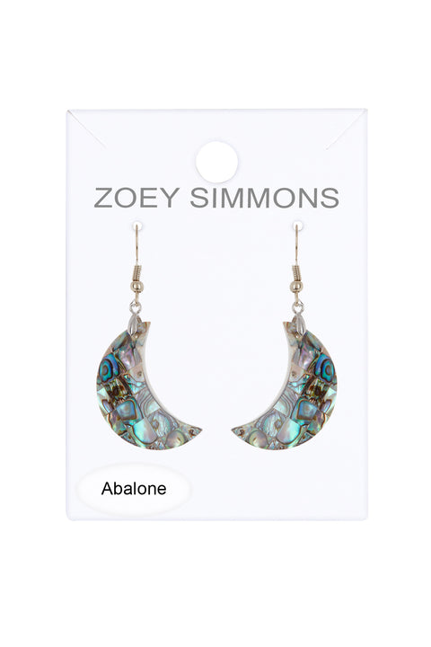 Abalone Shell Moon Earrings - SF