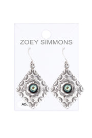 Abalone Textured Drop Earrings - SF