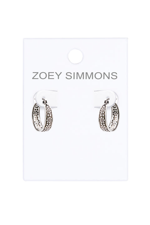 Daisy Lever Back Hoop Earrings - SF