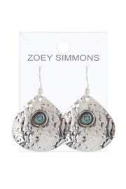 Abalone & Hammered Drop Earrings - SF