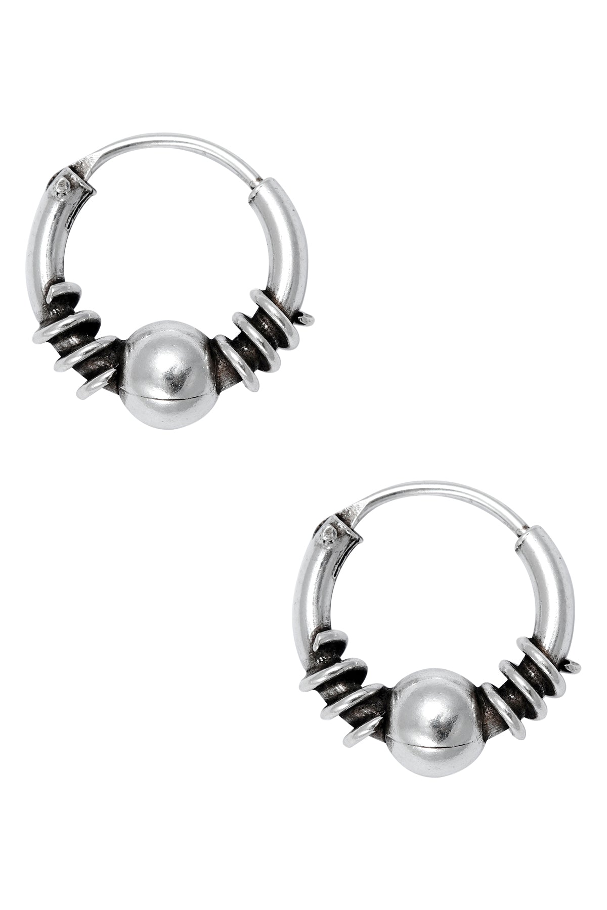 Sterling Silver Bali Hoop Earrings - SS – zoeysimmons.com