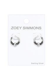 Sterling Silver Bali Hoop Earrings - SS