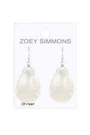 Sterling Silver & Mother Of Pearl Basic Drop Earrings - SS