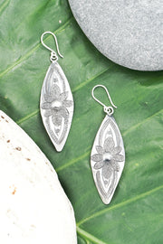 Flower Pattern Drop Earrings - SF