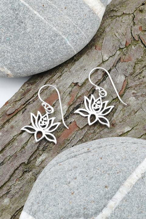 Lotus Flower Drop Earrings - SF
