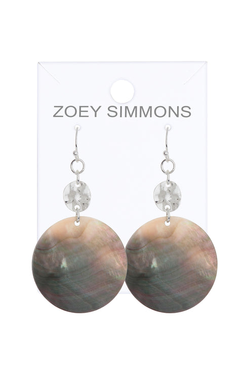 Abalone Disc Earrings - SF