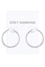 1.5" Dia. Hammered Hoop Earrings - SF