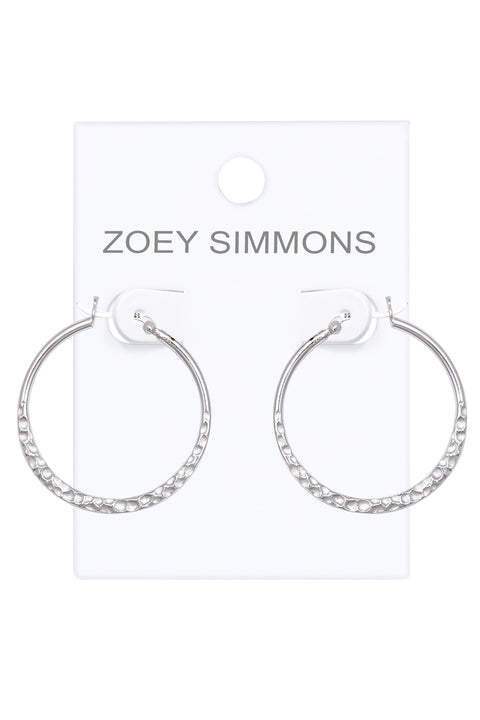 1.5" Dia. Hammered Hoop Earrings - SF