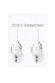 Hammered Disc Freeform Earrings - SF