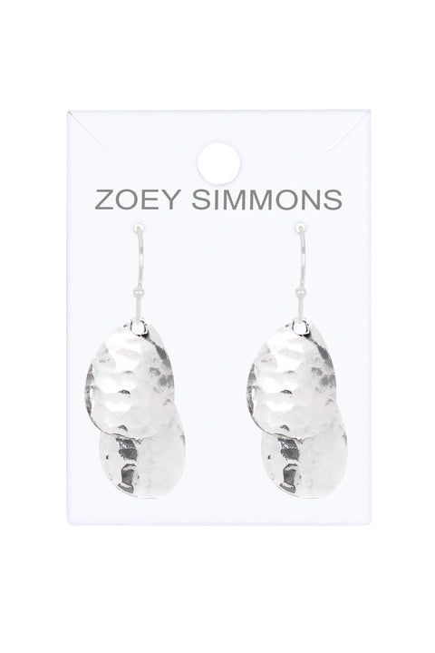 Hammered Disc Freeform Earrings - SF
