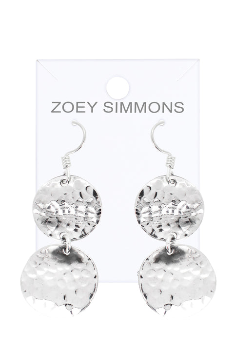Hammered Discs Drop Earrings - SF