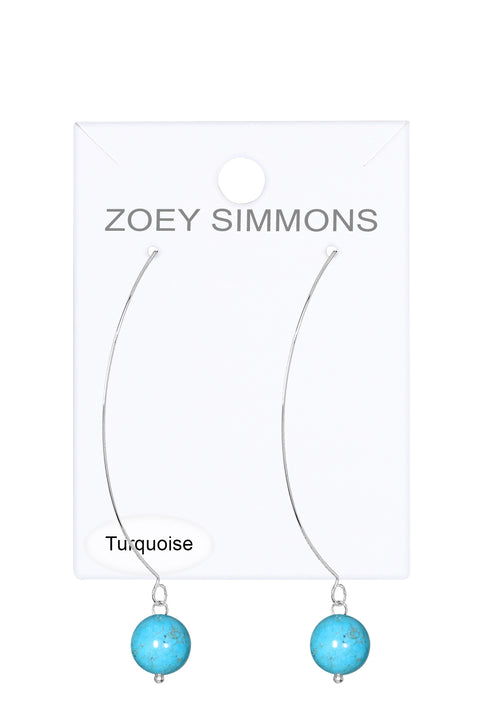Turquoise Open Threader Drop Earrings - SF