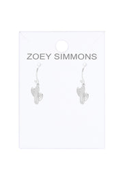 Sterling Silver Cactus Drop Earrings - SS
