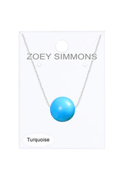 Turquoise & Silver Plated Portales Necklace - SF