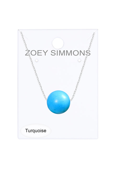 Turquoise & Silver Plated Portales Necklace - SF