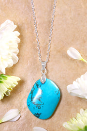 Stabilized Turquoise Pendant Necklace - SF