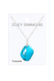 Stabilized Turquoise Pendant Necklace - SF