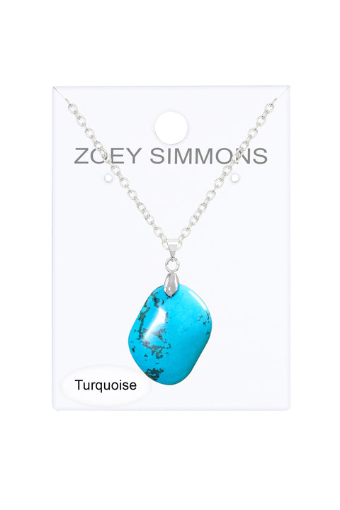 Stabilized Turquoise Pendant Necklace - SF