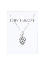 Day Of The Dead Skull Charm Necklace - SF