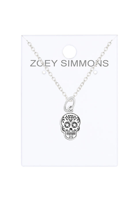 Day Of The Dead Skull Charm Necklace - SF