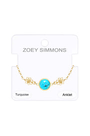 Turquoise With Daisy Anklet - GF