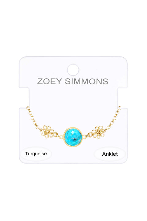 Turquoise With Daisy Anklet - GF