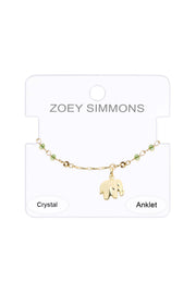 Austrian Crystal & Elephant Anklet - GF
