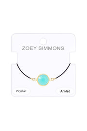Amazonite Crystal & Leather Anklet - GF