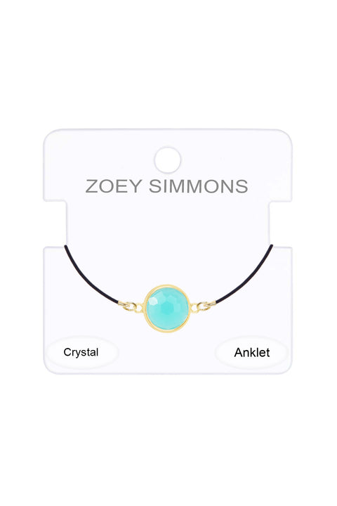 Amazonite Crystal & Leather Anklet - GF