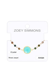 Amazonite Crystal & Jasper Anklet - GF