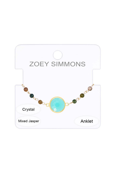 Amazonite Crystal & Jasper Anklet - GF