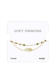 Austrian Crystal & Leaves Anklet - GF