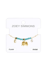 Elephant & Austrian Crystal Anklet - GF