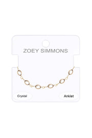 Crystal Quartz 8mm Briolette Anklet - GF