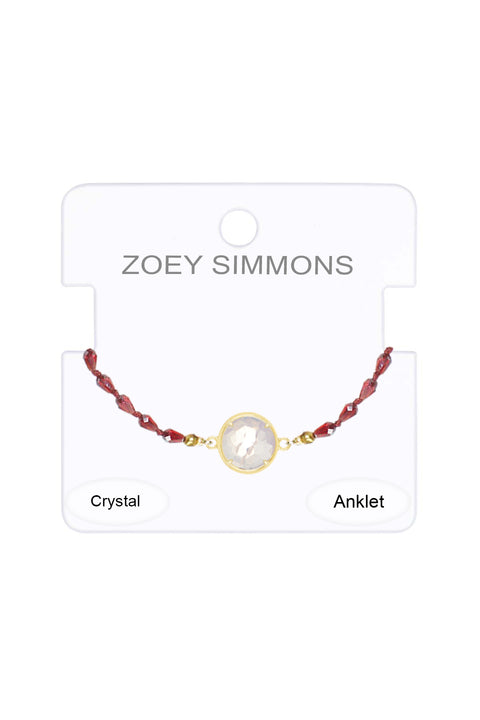 Moonstone Crystal & Crystal Anklet - GF