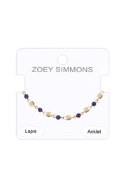 Victoria Lapis Beaded Anklet Chain - GF