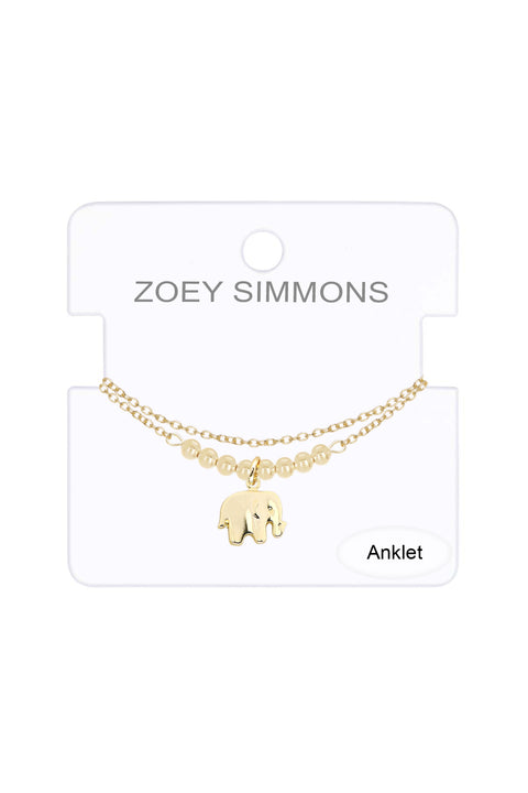 Elephant Charm Anklet - GF
