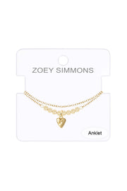 Heart Charm Anklet - GF