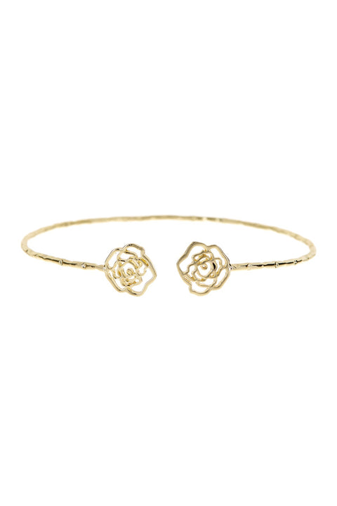 Rose Charm Cuff Bracelet - GF