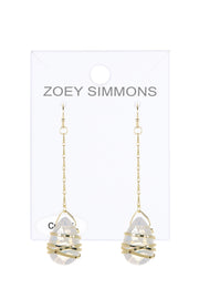 Moonstone Crystal Chandelier Earrings In Gold - GF